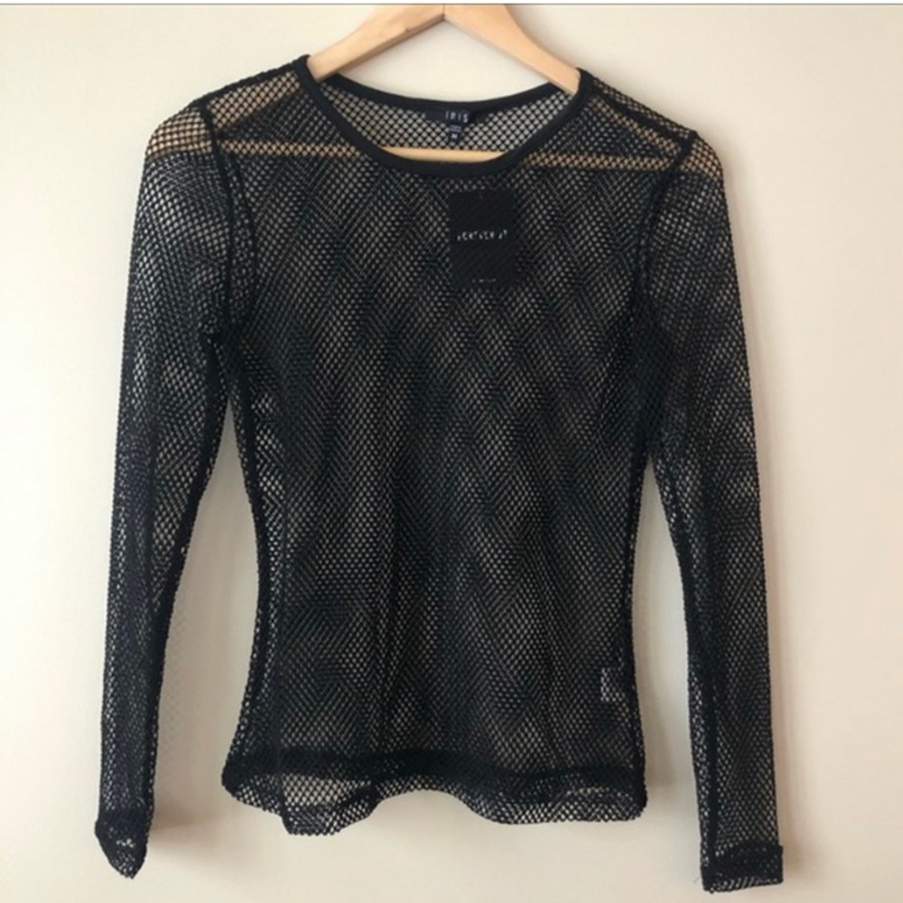 Black Fishnet Long Sleeve Tee